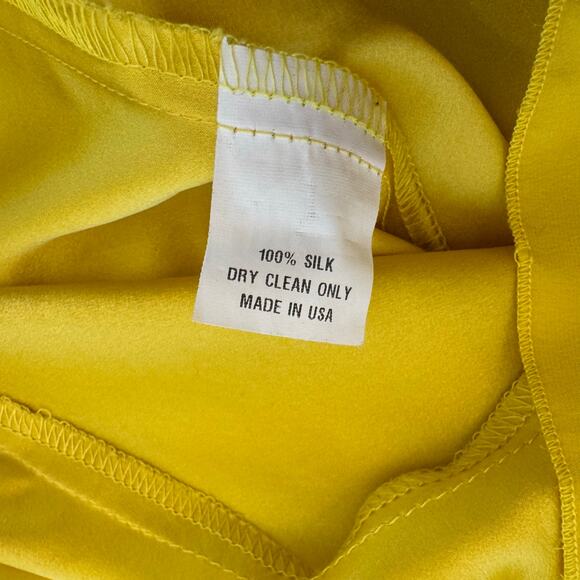 Amanda Uprichard Yellow Kelly Sleeveless Ruffle Silk Dress Medium - Picture 4 of 7